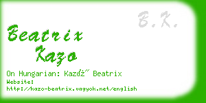 beatrix kazo business card